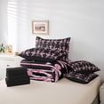 thumbnail image 6 of Manfei Bowknot Ribbon 7-Piece Twin Bedding Sets,Cartoon Bow Tie Bedding Comforter Set,Pink Black Sheet Sets For Girls,Microfiber Bedroom Decor Reversible, 6 of 8