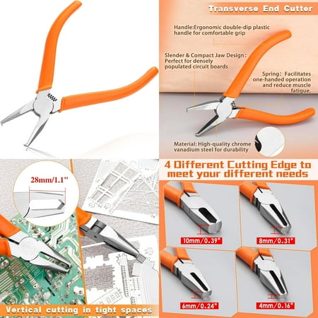 

Ideal Long Nose End Cutter for Model Making with Superior Precision and Ultra-Sharp 6mm Flush Jaw - Perfect for SMD Chips and More - The Ultimate Tool for Versatile Precision Work in Vari