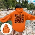 thumbnail image 2 of Hpapadks Hoodie Women Code Printed Round Neck Streetwear Long Sleeve Hooded Women's Sweatshirt Orange M, 2 of 6