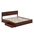 thumbnail image 2 of AFI Lylah King Solid Wood Platform Bed with Panel Footboard and Storage Drawers, Walnut, 2 of 16