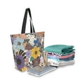 thumbnail image 2 of FORMRS Womens Canvas Tote Bag with Zipper Inner Pocket Shoulder Handbag, Colorful Flowers, 2 of 7