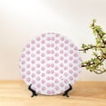 thumbnail image 6 of Balery Pink Paw Print Bone China Decorative Plate Ceramic Dinner Plates Art Crafts with Display Stand-10in, 6 of 6