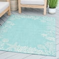 thumbnail image 6 of 8ft Round Water Resistant, Large Indoor Outdoor Rugs for Patios, Front Door Entry, Entryway, Deck, Porch, Balcony | Outside Area Rug for Patio | Aqua, Coastal | Size: 7'10'' Round, 6 of 6