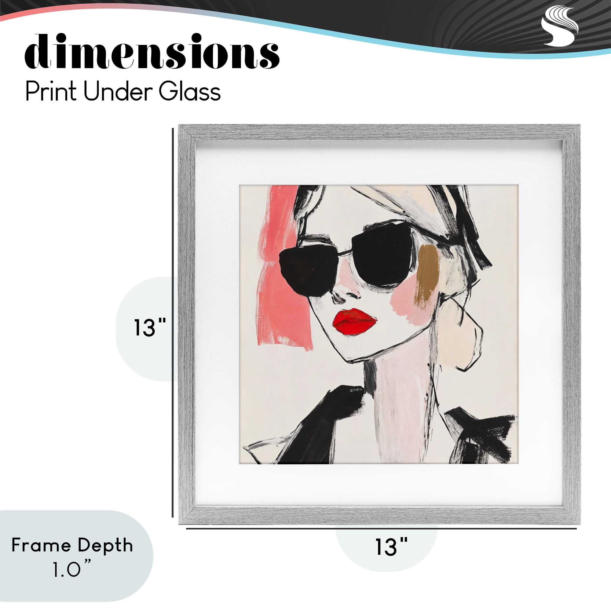 Stupell Industries Sassy Glamour Sketch Gray Framed Print Under Glass, design by Andrea Haase