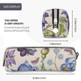 thumbnail image 5 of XMXT Leather Pencil Case, Purple Floral Butterfly Decoration Large Capacity Pencil Pouch for Student Teens Women, 5 of 9