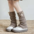 thumbnail image 2 of HNMKIU Elegant Knitted Leg Warmers Cozy Ankle Sleeves Soft Blend Tights for Girls Dance Ballet Party Wear Comfortable Fashion Style Girls Socks 02_Coffee,One Size, 2 of 4