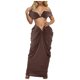 thumbnail image 1 of Conjunto sexy de corpiño sin mangas y falda larga elástica: poliéster, diseño plisado ajustado, conjunto para fiesta nocturna, tallas S-XXXL, 1 of 6