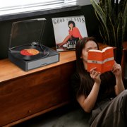 Udreamer Vinyl Record Player with Bluetooth, All In One 3-Speed Vintage Audio Turntables,Black