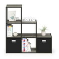 thumbnail image 3 of Furinno PELLI CUBIC Storage Cabinet in 3-2-1 in French Oak/Black, 3 of 5
