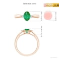 thumbnail image 4 of ANGARA Natural Tapered Shank Emerald Solitaire Ring with Diamond Accents in 14K Rose Gold for Women (Size-7x5mm) | May Birthstone, Birthday, Anniversary, Jewelry Gift for Women | Natural Emerald Ring, 4 of 8