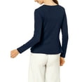thumbnail image 4 of INSPIRE CHIC Women's Tie Front Long Sleeve Ruffled Hem Open Front Knit Cardigan XL Blue, 4 of 9