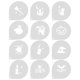 thumbnail image 1 of 12 plantillas de plástico para decorar café, plantillas para arte latte, 1 of 8