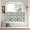 thumbnail image 2 of Sage Green Tier Curtains 24 Inch Length, Retro Abstract Morocco Geometric Texture Cafe Short Curtains for Bathroom Over Sink, Small Kitchen Curtain Light Filtering Tiered Drapes 2 Panels 27.5"Wx24"L, 2 of 8