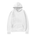 thumbnail image 5 of Unisex Solid Color Hooded Sweatshirt, Printed Long Sleeve Pullover with Comfortable Fit, Casual Streetwear for Men and Women, Daily Loungewear and Outdoor Activities White S, 5 of 5