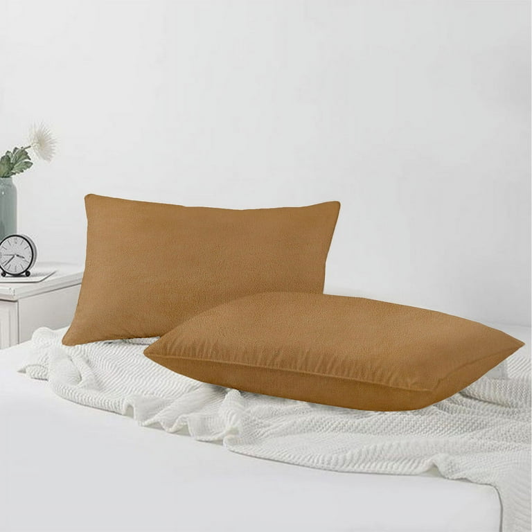 A1 Home Collections Velvet Throw Pillow Covers 12x20 Mocha Pack of