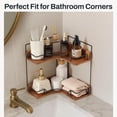 thumbnail image 4 of Organizador de baño Snuvid, estante esquinero de madera de 2 niveles, 4 of 7