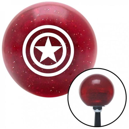 American Shifter 54660 White Outlined Star Red Metal Flake Shift Knob with M16 x 1.5 Insert Shifter Auto