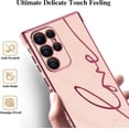 thumbnail image 3 of Compatible for Samsung Galaxy S22 Ultra 5G 6.8" Case with Cute Side Love Heart and Plating Love Letter Pattern Case for Women Girls Shockproof Soft TPU Full Camera Lens Protection Case-Pink, 3 of 14