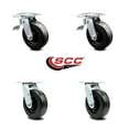 thumbnail image 2 of 6 Inch Phenolic Swivel Caster Set with Ball Bearing 2 Total Lock Brake SCC, 2 of 2