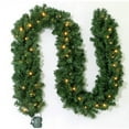 thumbnail image 4 of Green Artificial Norfolk Garland with LED Lights 8 Lighting Modes Indoor Outdoor Table Mantle Wall Decor Winter Holiday Garland Festive Home Decoration Year-Round Greenery, Green, 1pc, 4 of 6