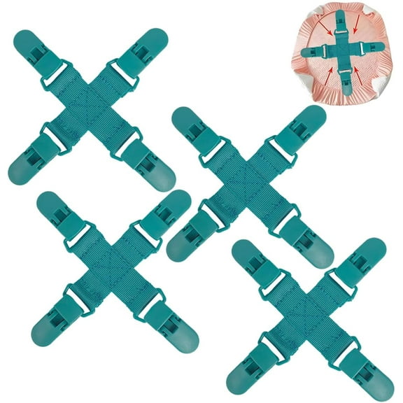 Bed Sheet Detangler Reduces Laundry Tangles, Keep Sheets/Duvet Covers/Blankets from Twisting,Tangling and Balling in Washer Dryer, Easy to Use, No Damage Fabric (Blue 4) Blue 4