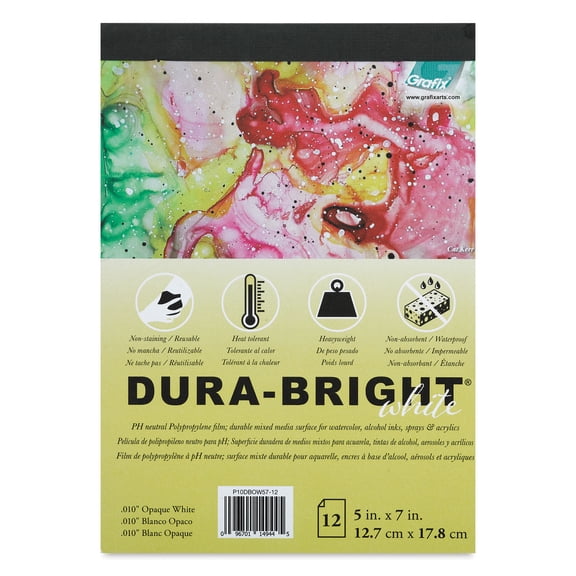 Grafix Dura-Bright Pad - 5" x 7", White