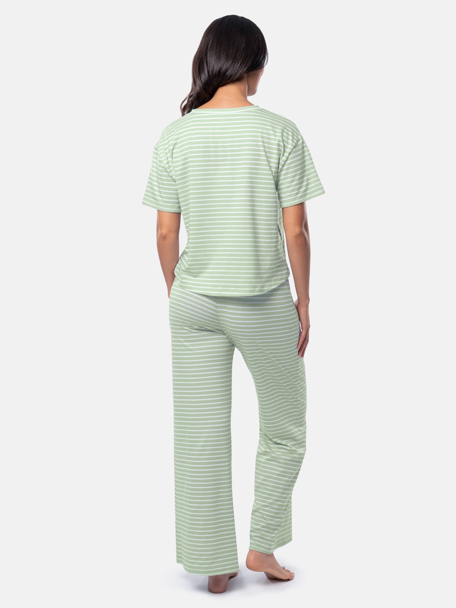 Fruit of the Loom Women's Breathable Short Sleeve Top and Pant Pajama Set, Sizes S-4X