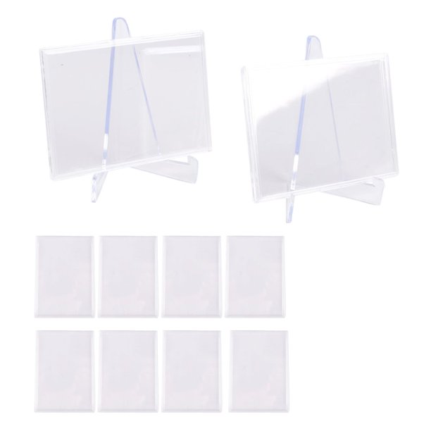Fundas para Tarjetas Cargadores Superiores 10 Protector de PláStico Duro Ladrillo Transparente + 2 Soportes ExhibicióN