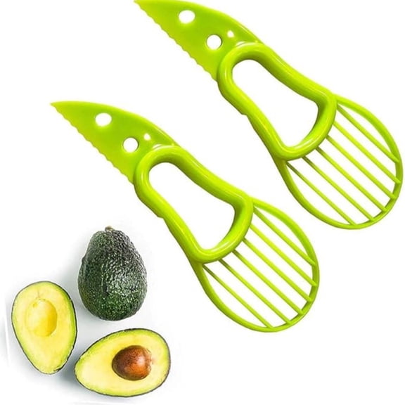 2pcs Avocado Slicer Tool, Professional Avocado Tool 3-in-1 Multifunctional Avocado Slicer,Avocado Pitters, Avocado Cutter Green