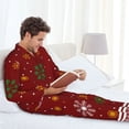 thumbnail image 6 of Lsque Merry Christmas Pattern Long Sleeve Pajama Set for Men - Soft 2-Piece Sleepwear and Loungewear Set with Pockets, Comfy Nightwear-Large, 6 of 7