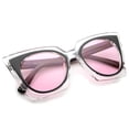 thumbnail image 4 of sunglassLA Unisex Women's Fashion Two-Tone Crystal Clear Edged Cat Eye Sunglasses (Black-Black / Pink) - 51mm, 4 of 4