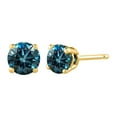 thumbnail image 2 of 3/8 ct. Blue - I1 Round Brilliant Cut Diamond Earring Studs in 14K Yellow Gold, 2 of 4