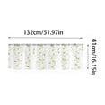 thumbnail image 3 of Embroidered Leaf Window Valance 52x16 Inch Single Panel, Full Embroidery Sheer Curtain Top Rod Pocket, 3 of 8