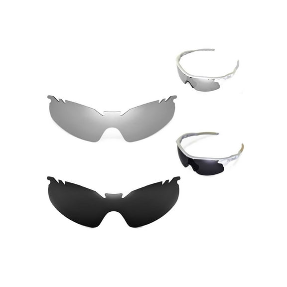 Walleva Polarized Titanium   Black Vented Replacement Lenses For Oakley RadarLock XL