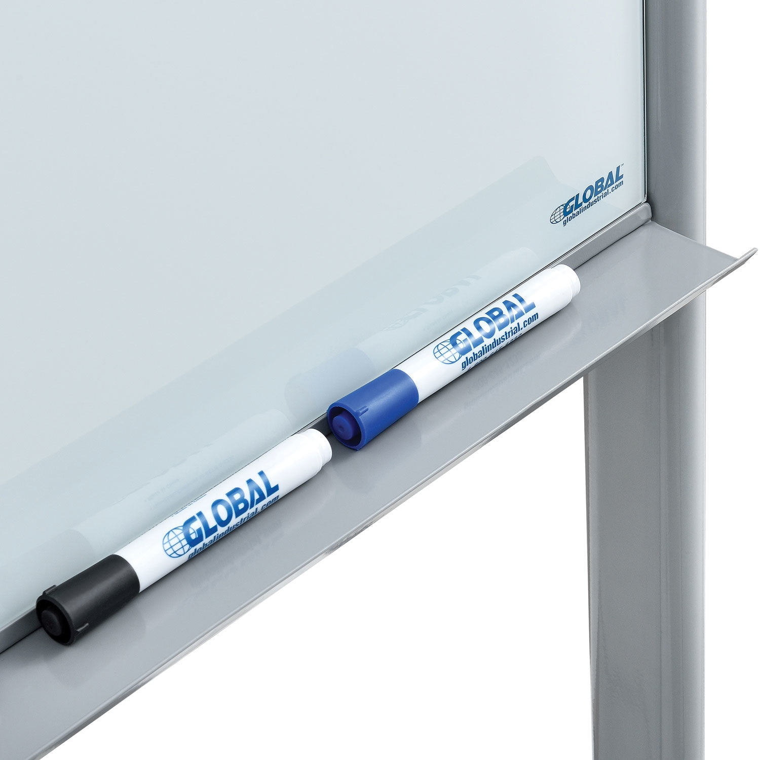 Mobile Double Sided Glass White Board, 36"W x 48"H