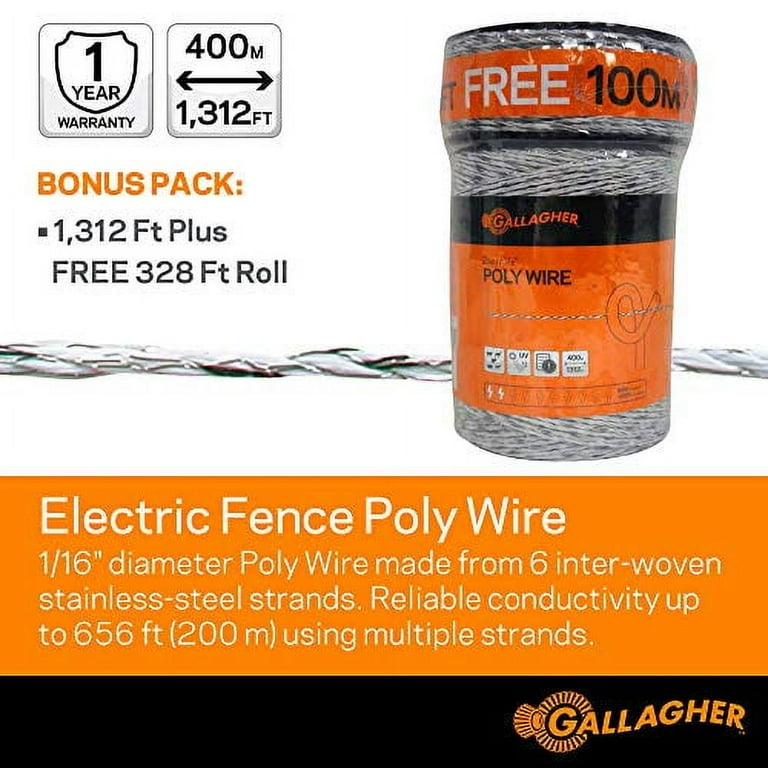 Gallagher Fence Poly Wire White