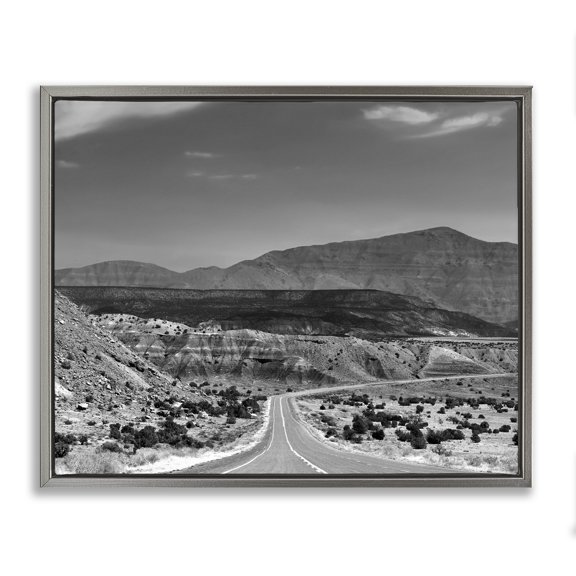 Stupell Industries Rustic Lodge Desert Canyon Road Gray Floating Frame Canvas Art, 21 x 17, by Steve Toole