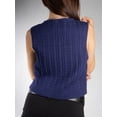thumbnail image 3 of DARING DIVA Women's Stylish AK Cable Knit Tie Vest M Navy Blue, 3 of 6