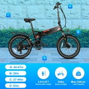 Elifine 500W 20 Folding Electric Bike for Adults, Full Suspension Foldable Ebike with 5 Riding Modes, 48V 7.8Ah Battery, Aluminum Alloy Commuter Electric Bicycle for Men Women UL2849