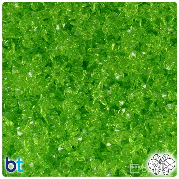 BeadTin Lime Transparent 10mm SunBurst Craft Beads (450pcs)