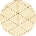 thumbnail image 1 of Ahgly Company Machine Washable Indoor Round Abstract Brown Gold Area Rugs, 4' Round, 1 of 7