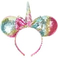 thumbnail image 2 of Minnie Mouse Unicorn Sparkly Headband, pastel colors, 2 of 5