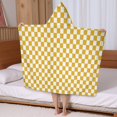 thumbnail image 5 of Yellow and White Checkerboard Pattern Hooded Bath Towel，50"x30" for Ages 3 To 12 Kids, Quick Dry Lightweight Soft Microfiber Hood Beach Towel Cover Up for Kids, 5 of 7