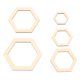 thumbnail image 5 of Piezas De Madera Hexagonales, 205 Piezas, Recortes De Madera Hexagonales Multiusos Alisados, 5 Tamaños Para Decoración, 5 of 7