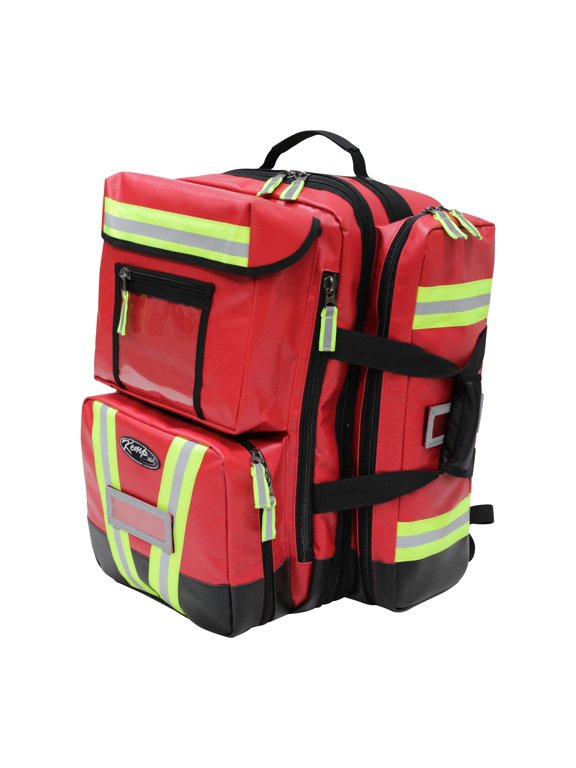 16" Red and Black Tarpaulin Fluid-Rresistant Ultimate Ems Backpack