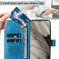thumbnail image 6 of Decase Wallet Case for Samsung Galaxy A25 5G,Premium PU Leather Emboss Tree Cat Folio Magnetic Phone Shell with Card Holder Kickstand & Wristband Strap,Blue, 6 of 6
