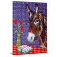 thumbnail image 2 of Marmont Hill Inc 'Donkey Reading' Painting Print on Wrapped Canvas - Red, 2 of 4