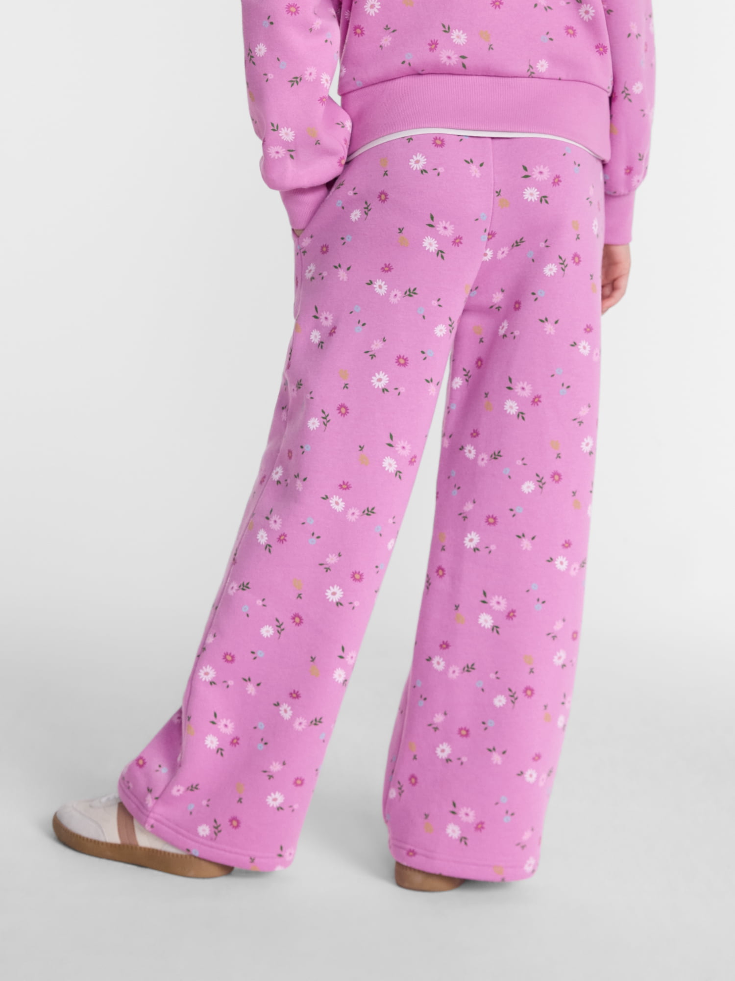 Wonder Nation Girls Wide Leg Fleece Pants, Sizes 4-18 & Plus