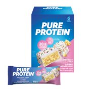 Pure Protein Gluten Free Snack Bars, Birthday Cake Flavor, 10.56 Ounce, 1.8 Ounce Bars, 6 Count