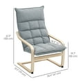 thumbnail image 3 of HOMCOM Fauteuil Moderne, Fauteuil d'Appoint Rembourré avec Pied Courbé Gris Pâle, 3 of 10